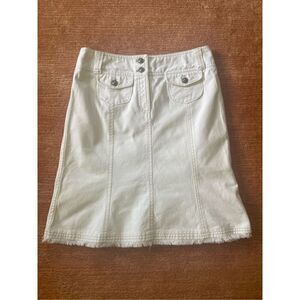 ETCETERA White Denim Cotton  High rise skirt Size 6